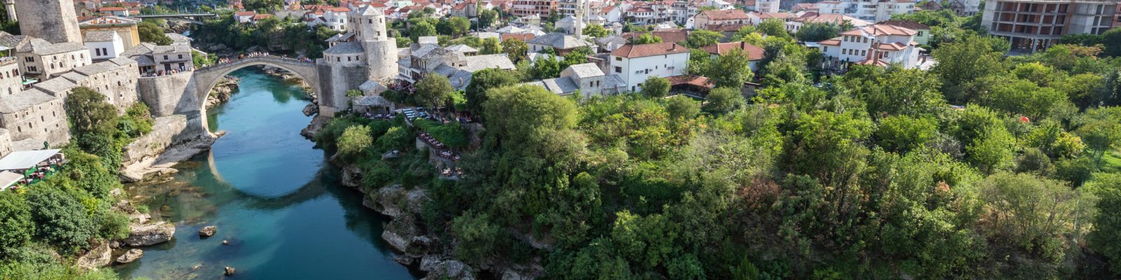 Aerial,View,On,Mostar,City,With,Old,Bridge,,Bosnia,And